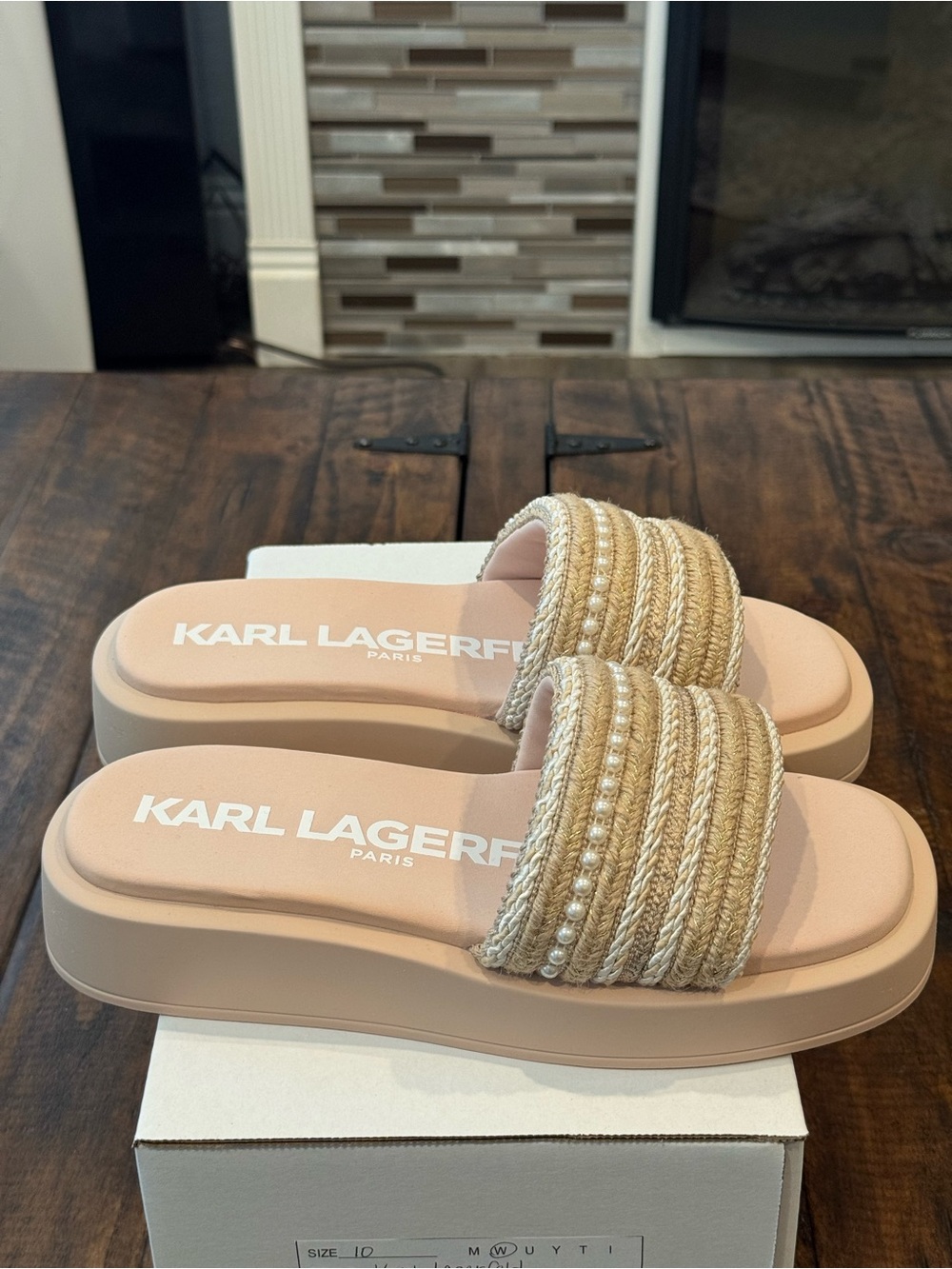 Karl Lagerfeld Paris Ortley Platform Slide Sandal (NWOT)